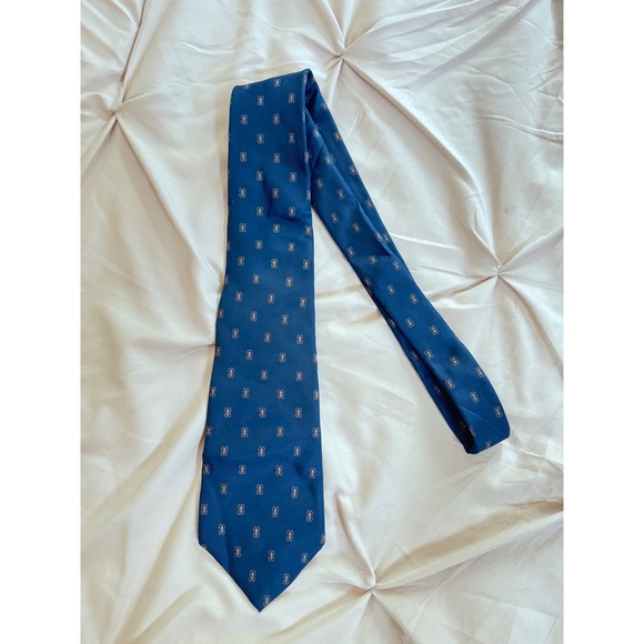 Christian Dior Other - Vintage Christian Dior Monsieur Silk Tie Navy Blue Geometric USA Made